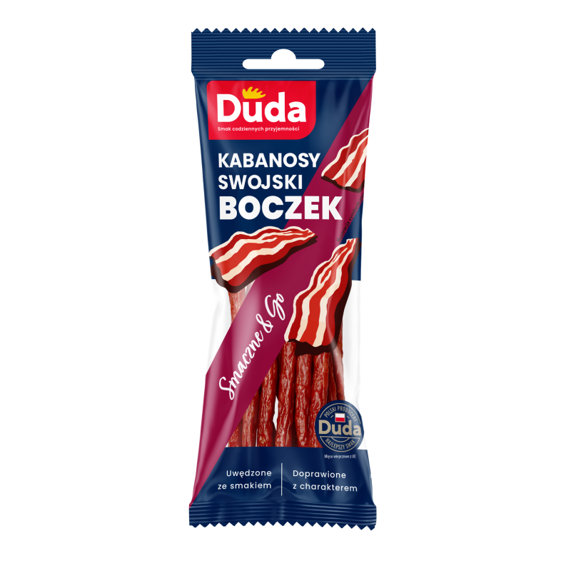 Kabanosy Swojski Boczek Wieprzowe Wędzone Suszone Intensywny Smak 95g Duda